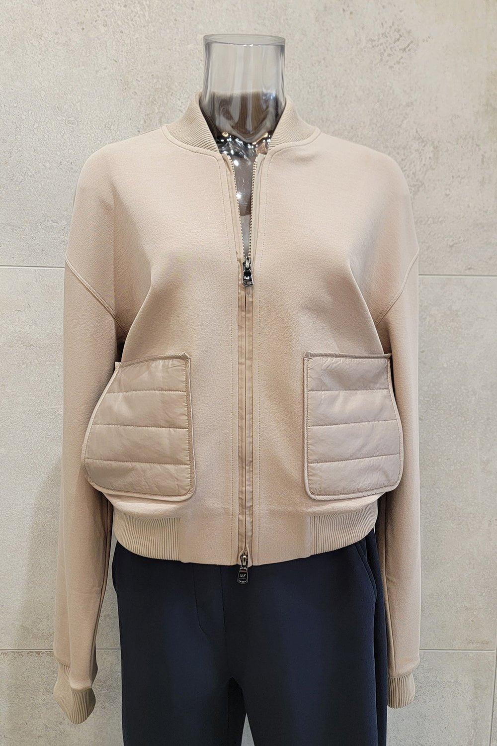 Mixed Media Bomber Jacket