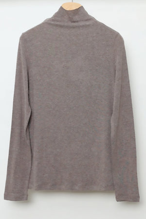 Raw Edge Mockneck Soft T-Shirt