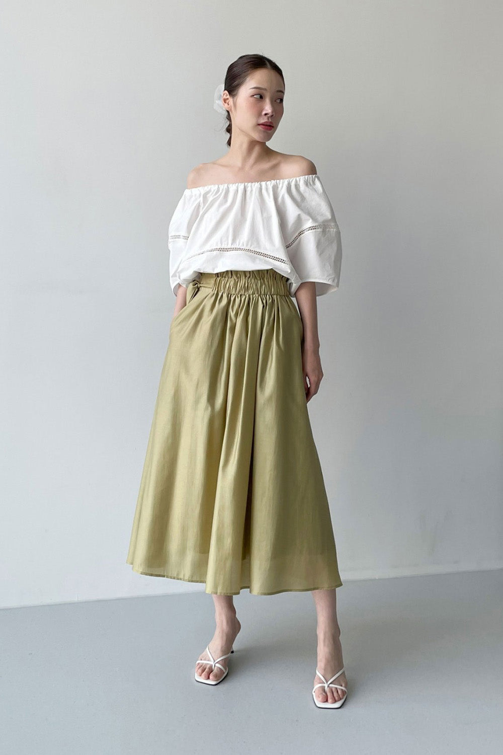 Nellie Side Tie Flared Skirt