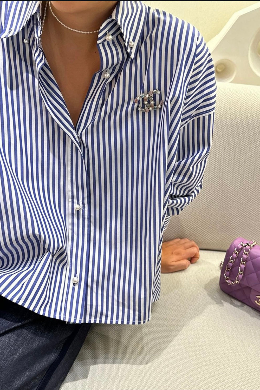 Pearl Button Striped Shirt