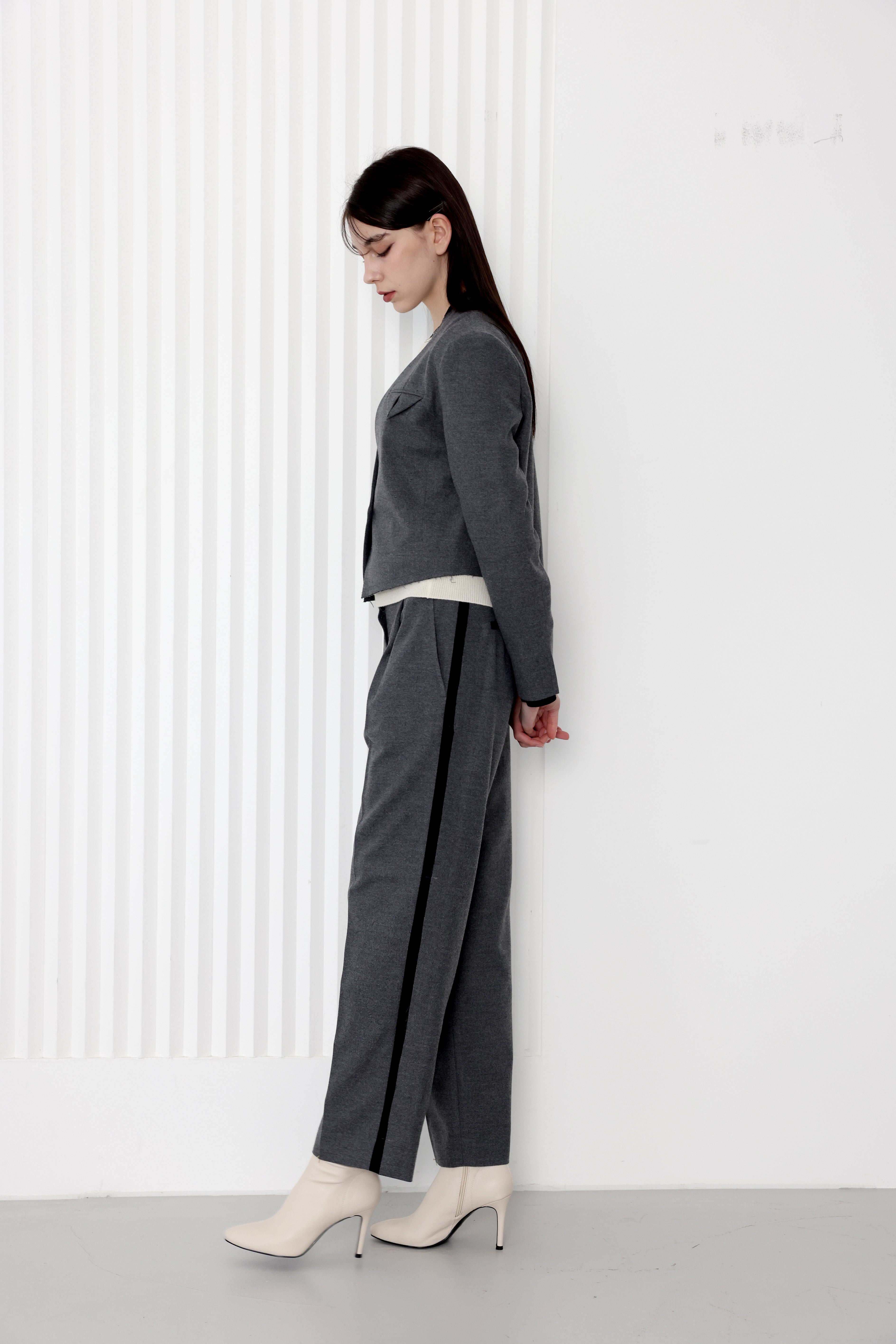 Raw Edge Side Stripe Pants