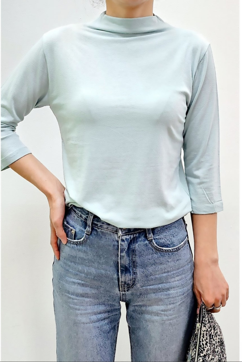Sage Mockneck 3/4 T-Shirt
