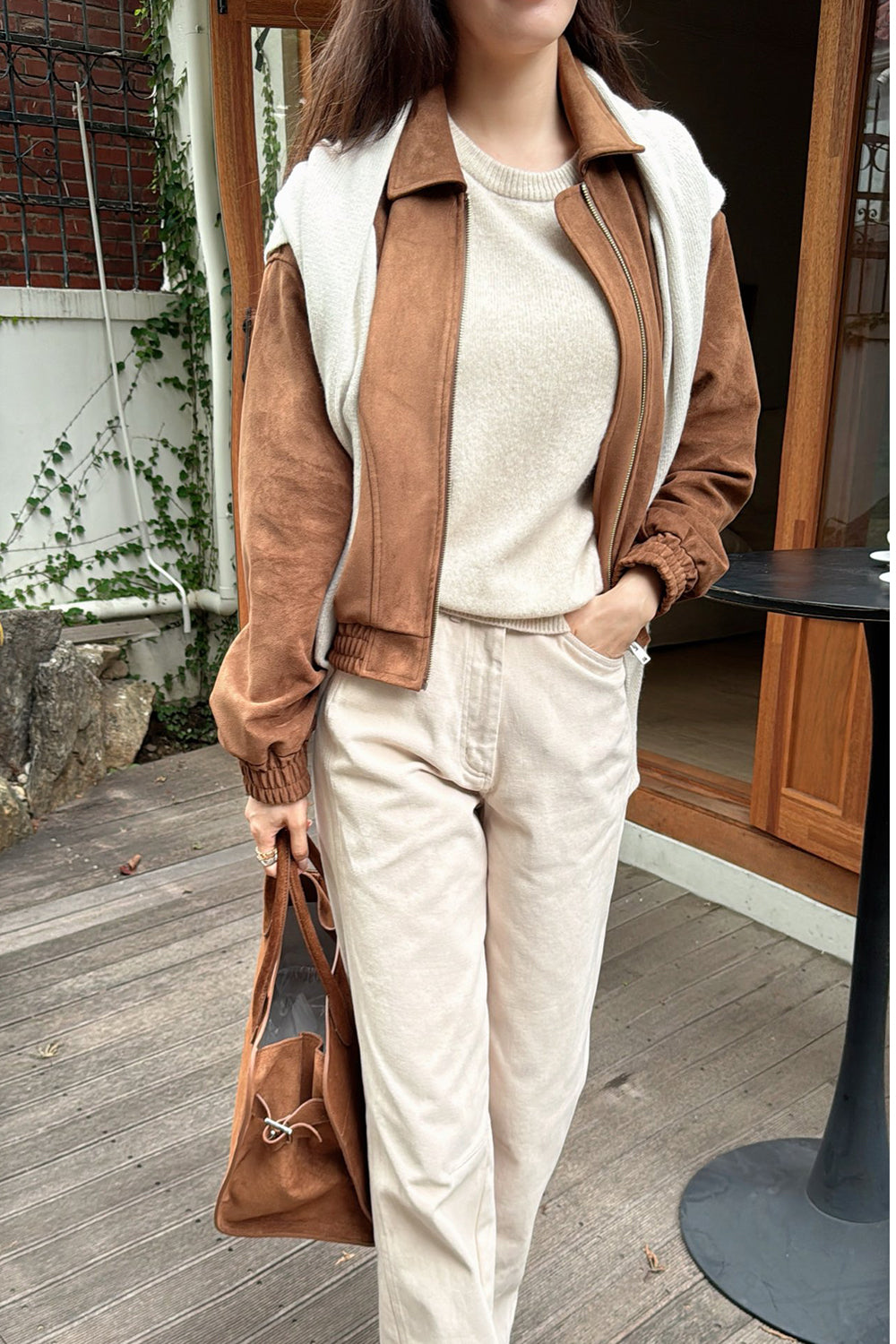Suede Bomber Jacket