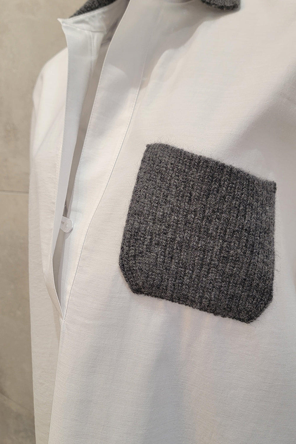 Sweater Detail Woven Shirt