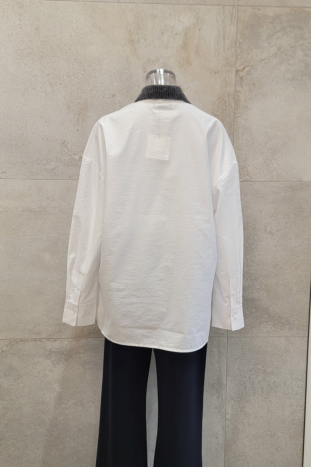 Sweater Detail Woven Shirt