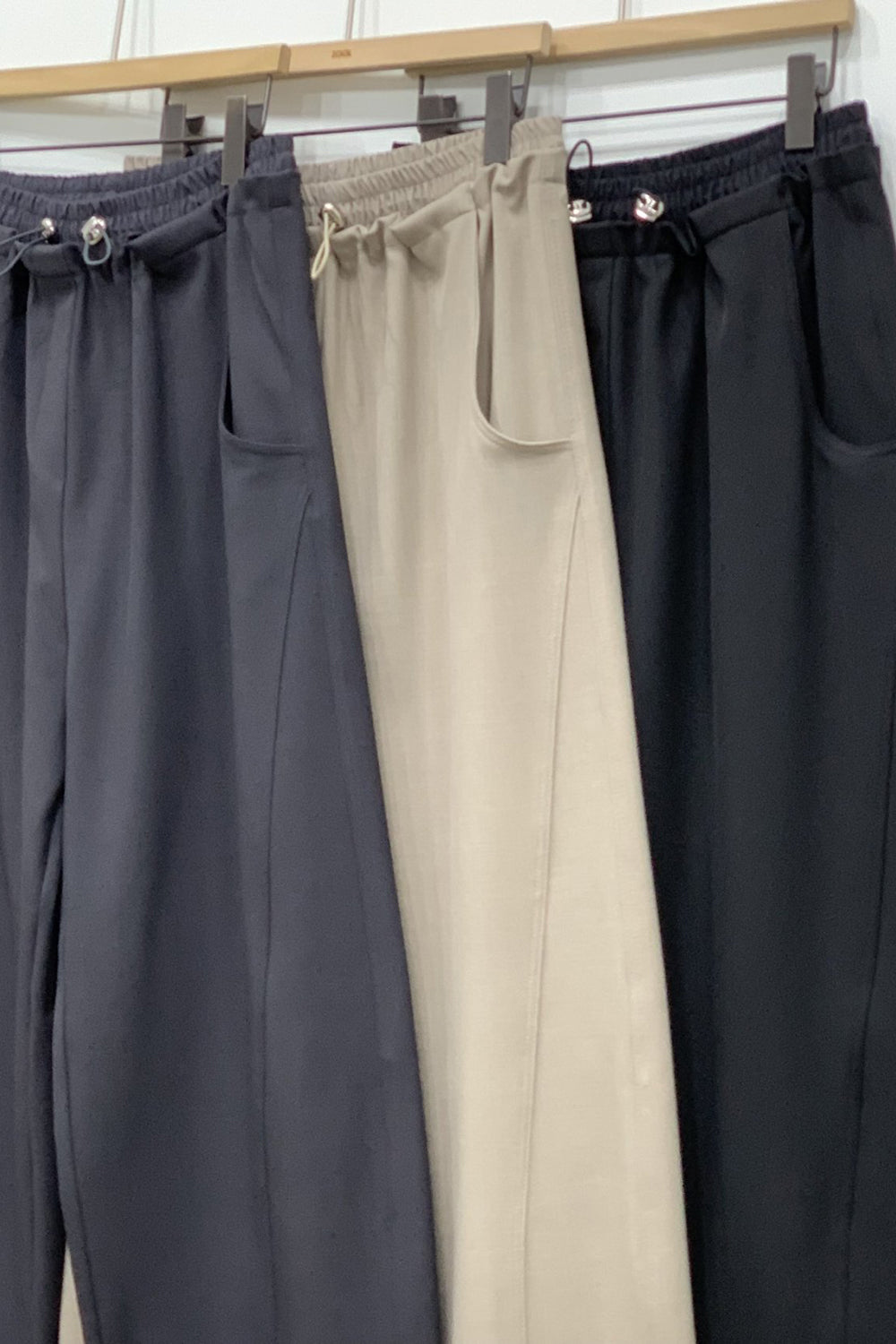 Toggle Layered Waist Wide Pants