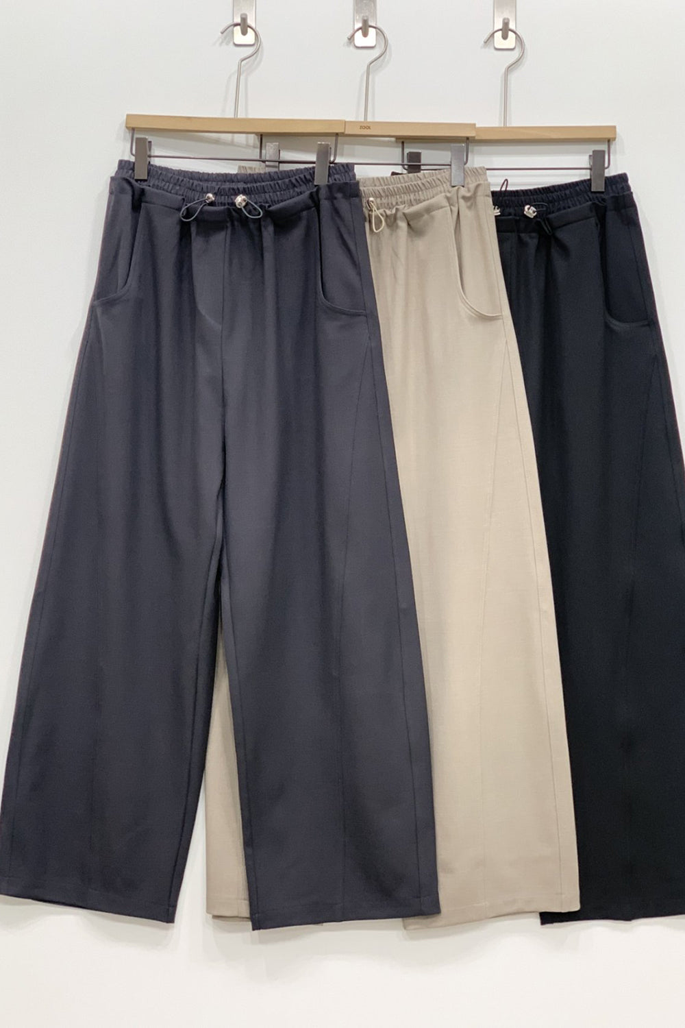 Toggle Layered Waist Wide Pants