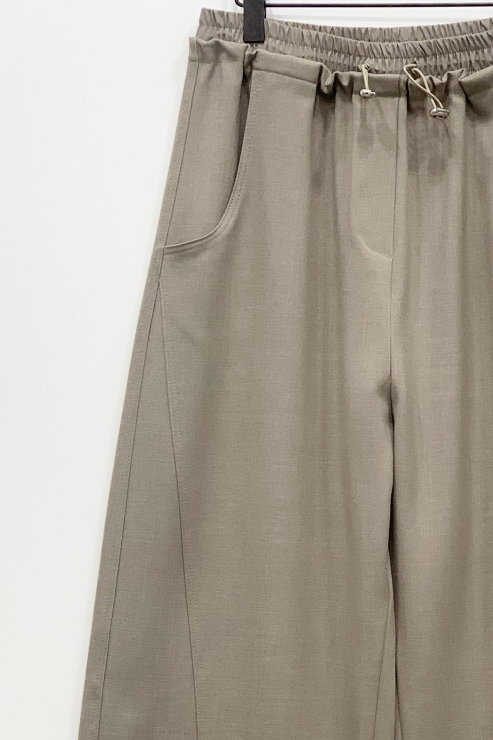 Toggle Layered Waist Wide Pants