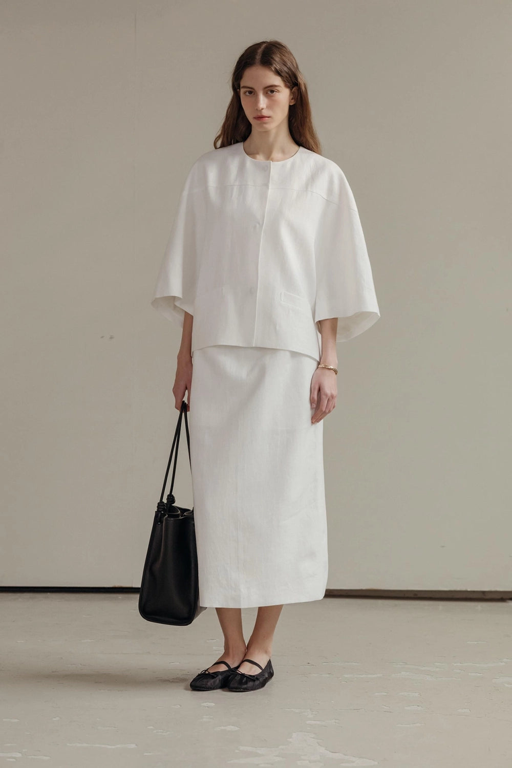Lila Linen Midi Skirt