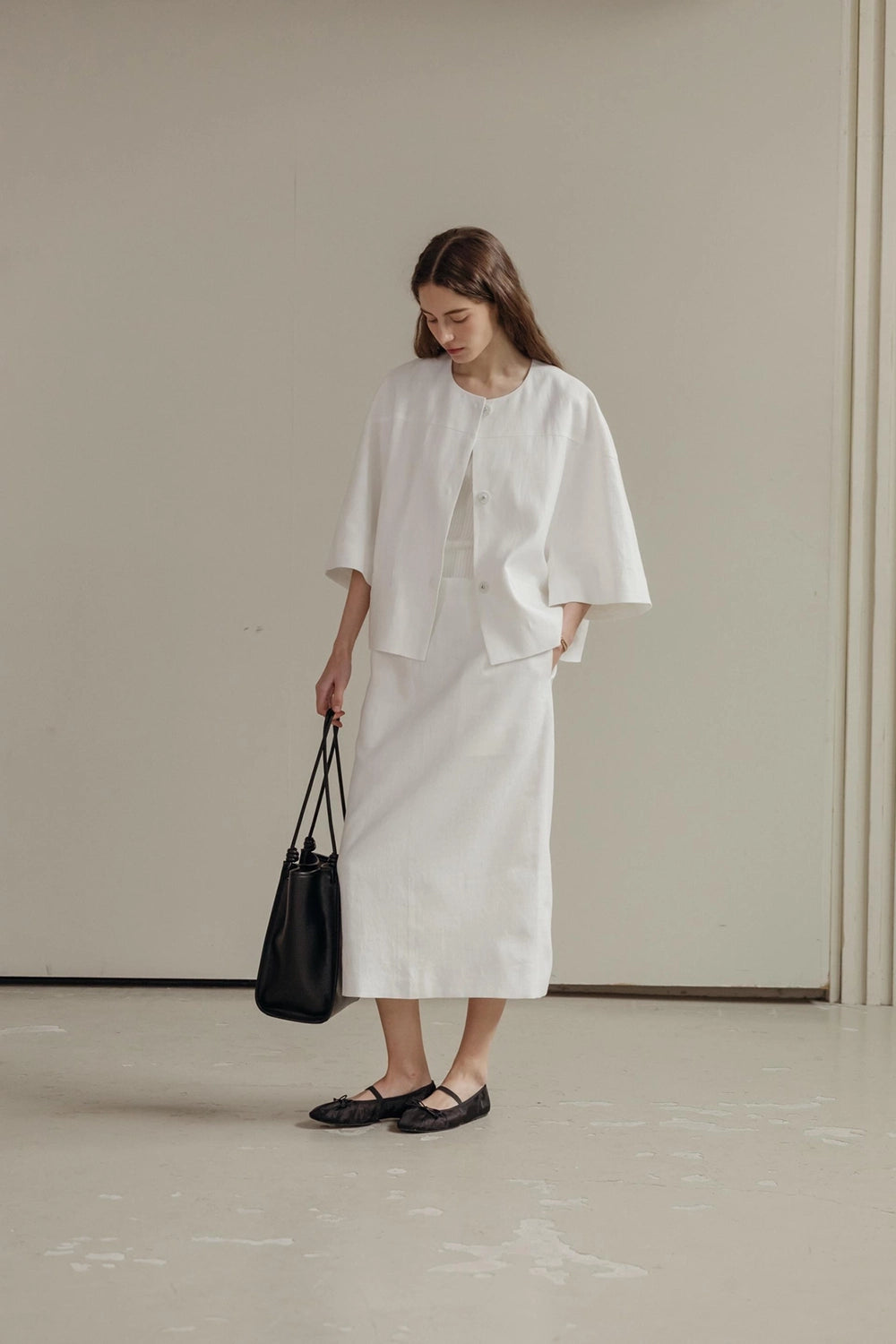 Lila Linen Midi Skirt