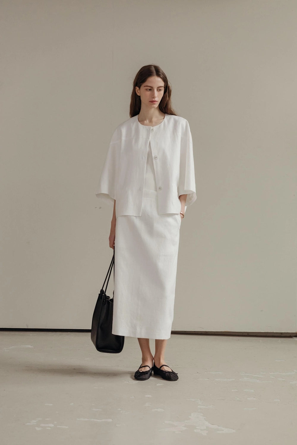 Lila Linen Midi Skirt