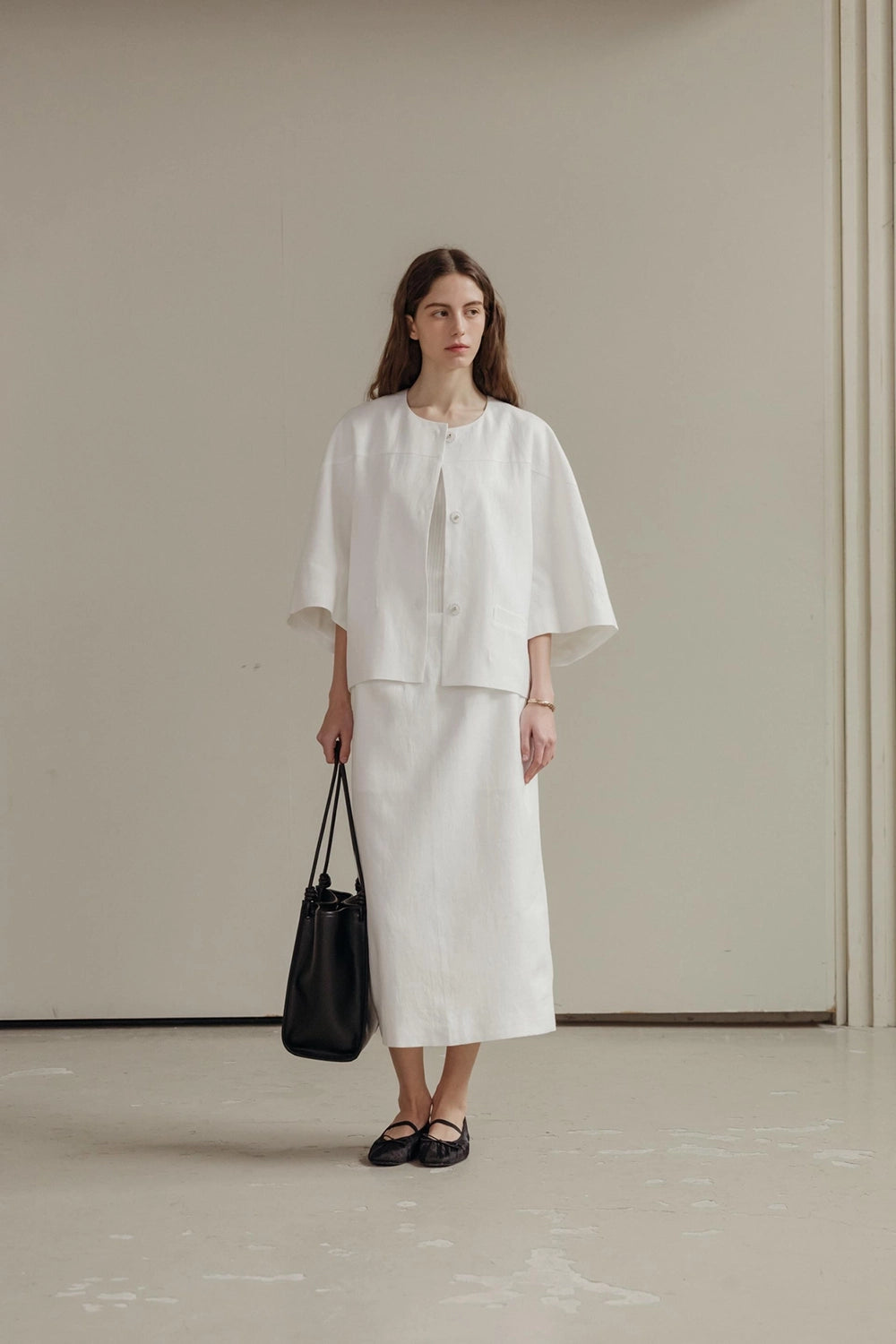 Lila Linen Midi Skirt