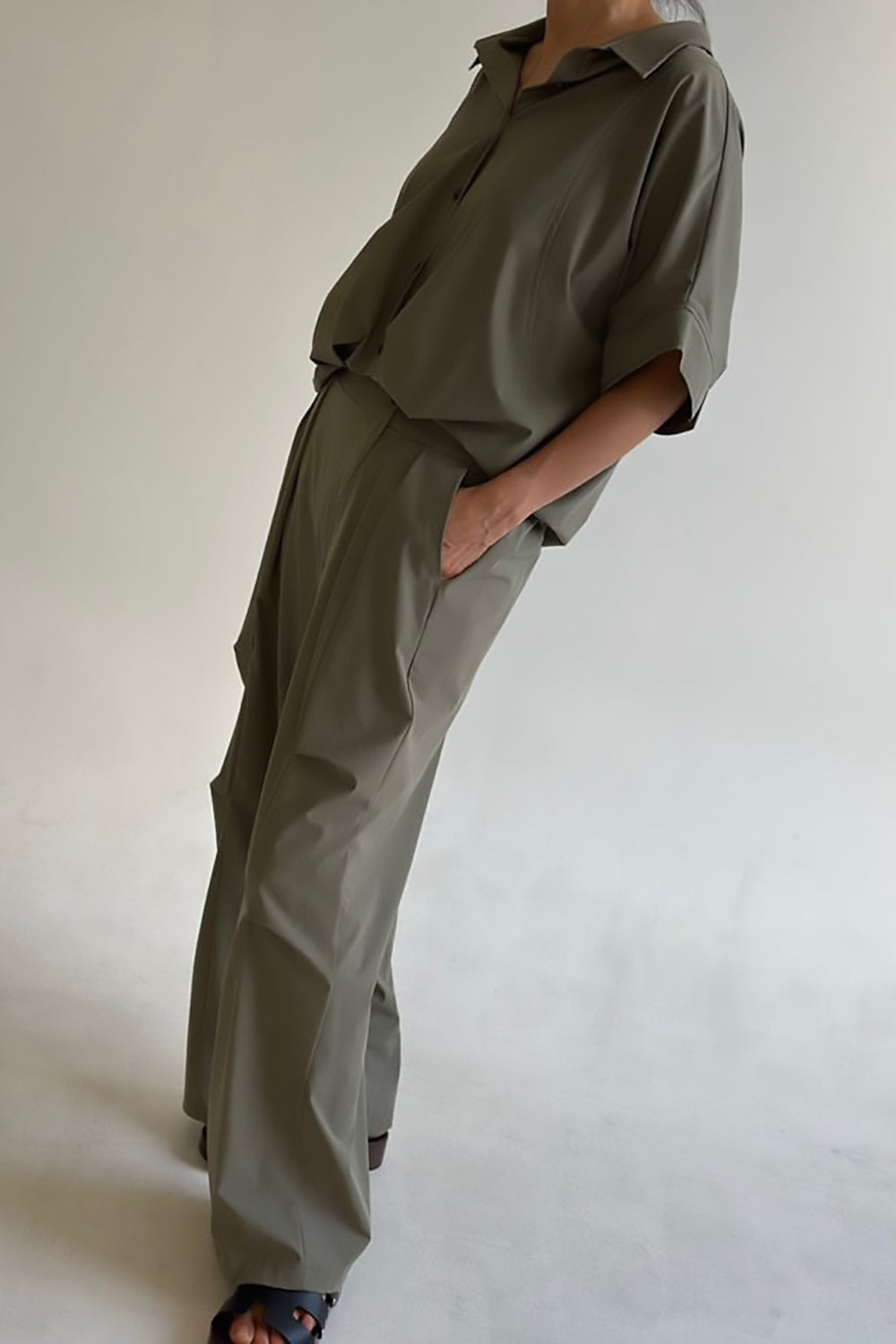 Bubble Hem Short Sleeve Shirt