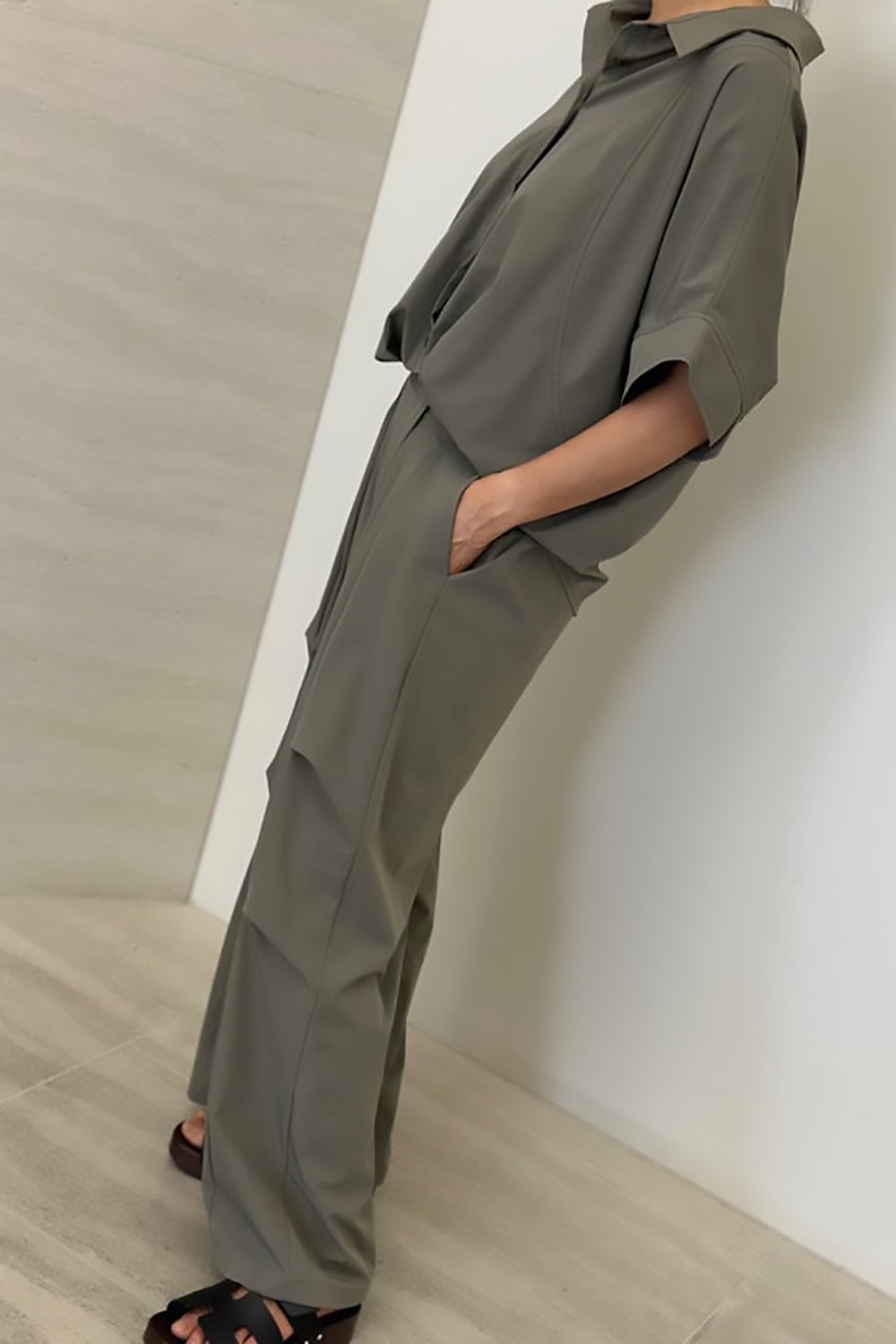 Bubble Hem Short Sleeve Shirt