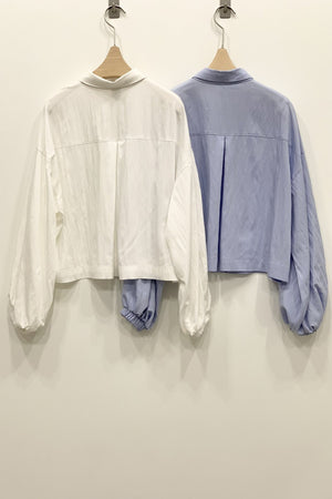 Elastic Shirred Sleeve Shirt