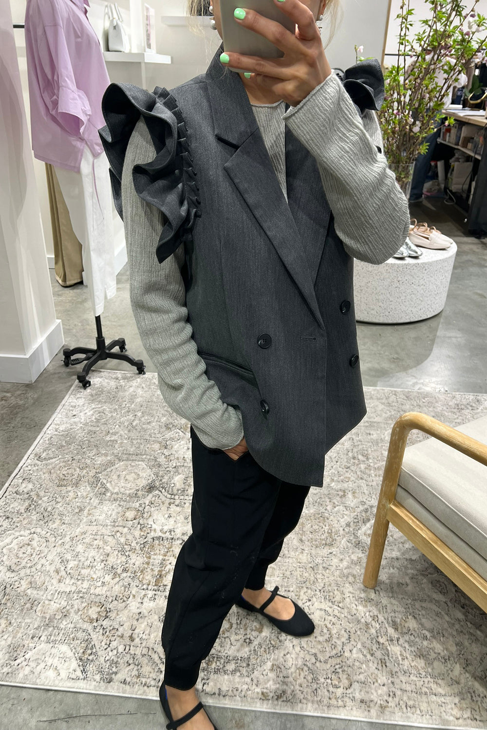 Frill Double Breasted Vest