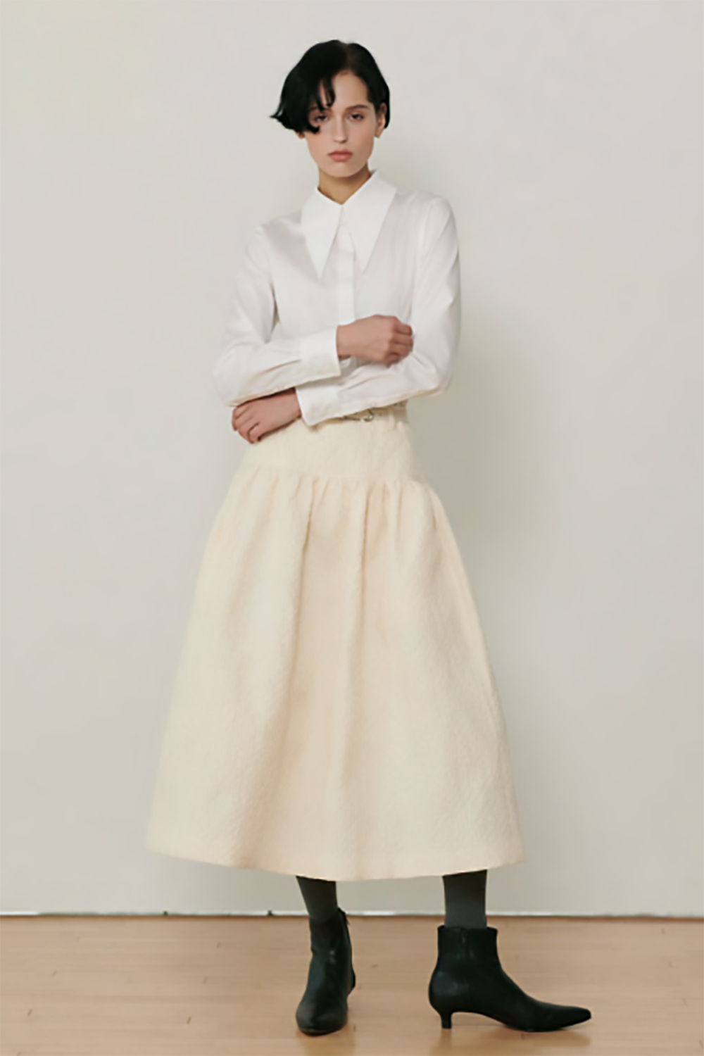 Dia Belted Jacquard Skirt