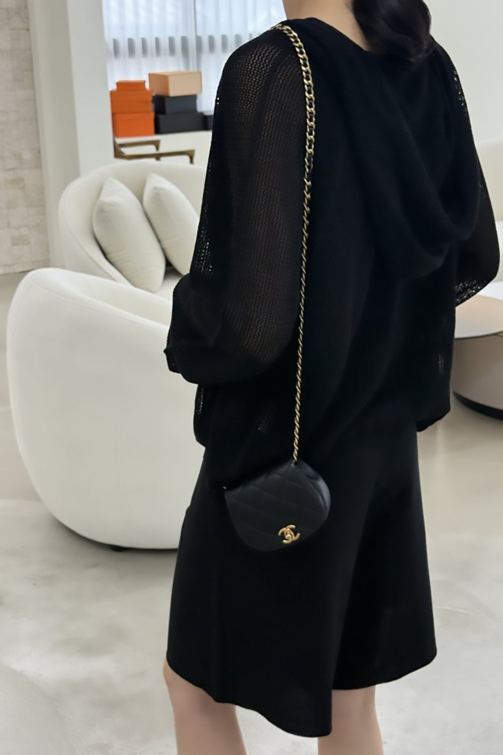 Openwork Linen Zip Hoodie