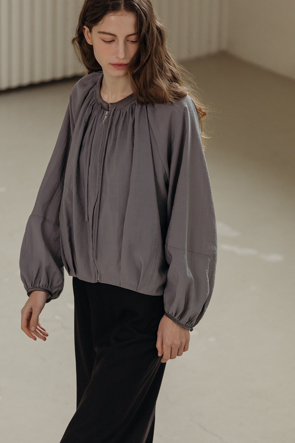 Adjustable Neckline Lightweight Jacket