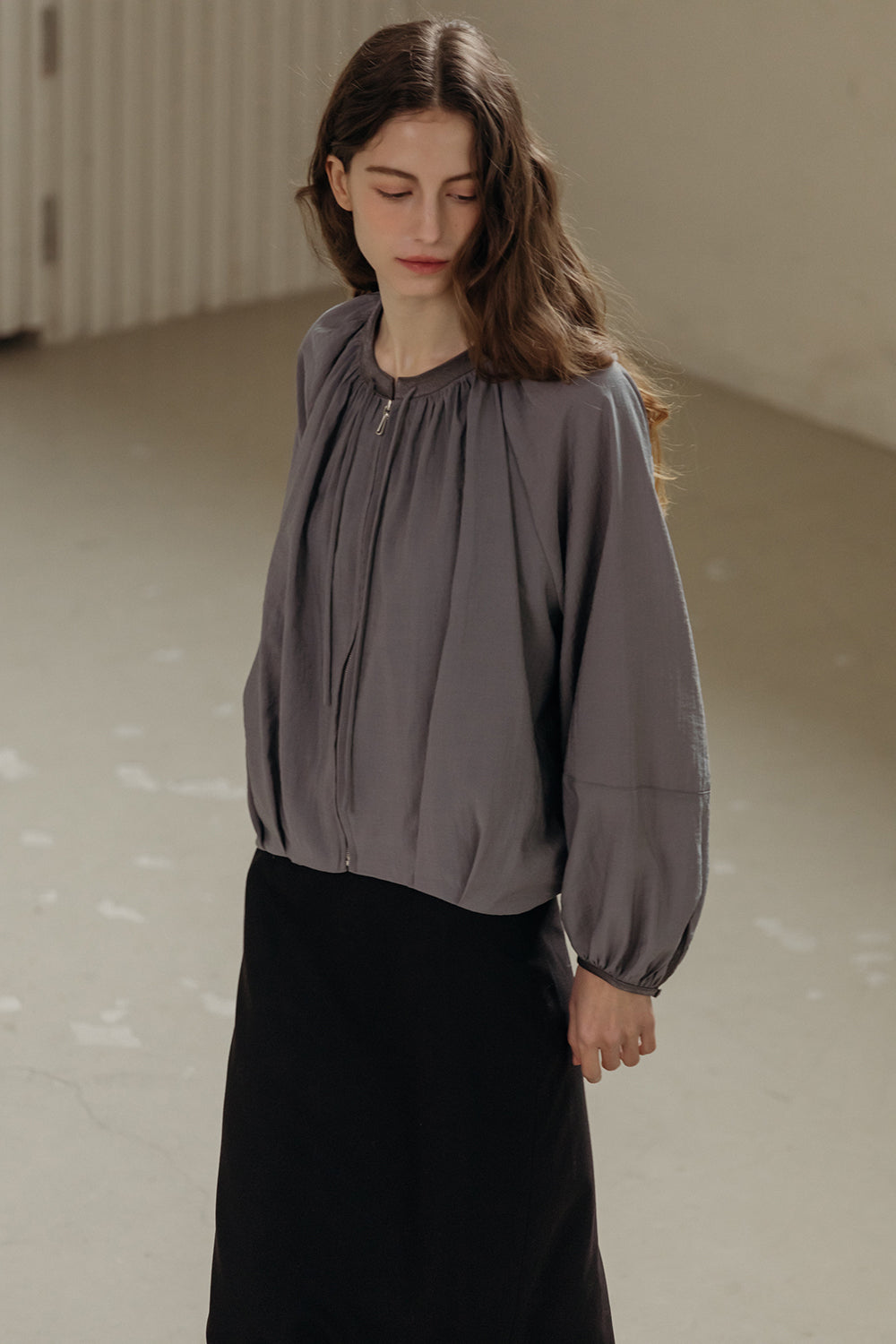 Adjustable Neckline Lightweight Jacket