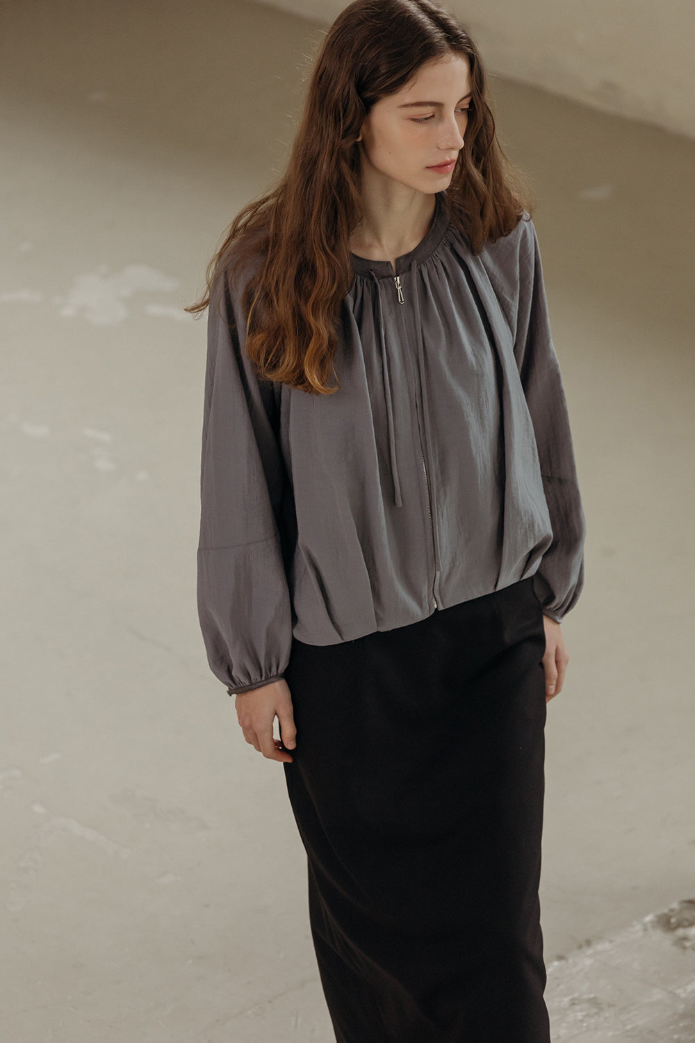Adjustable Neckline Lightweight Jacket