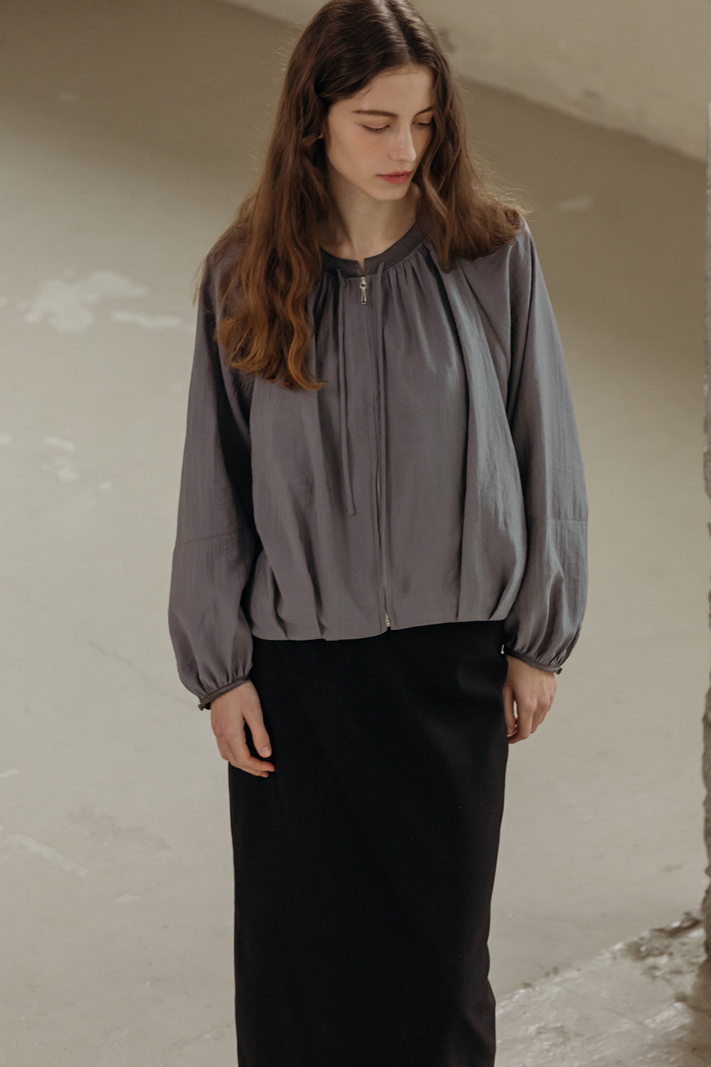 Adjustable Neckline Lightweight Jacket
