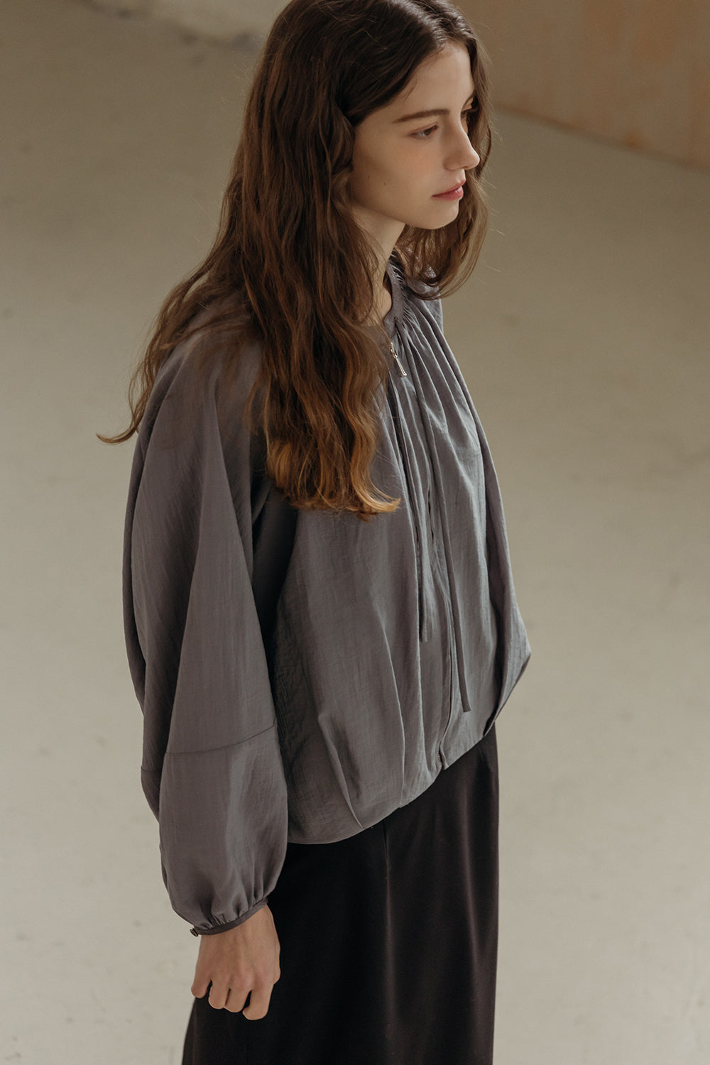Adjustable Neckline Lightweight Jacket