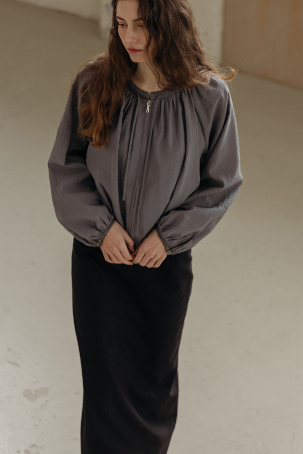 Adjustable Neckline Lightweight Jacket