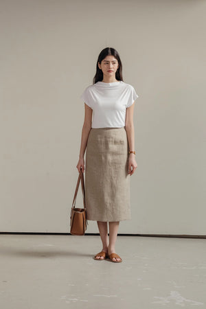 Lila Linen Midi Skirt