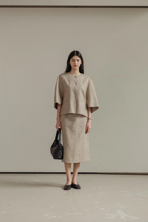 Lila Linen Midi Skirt