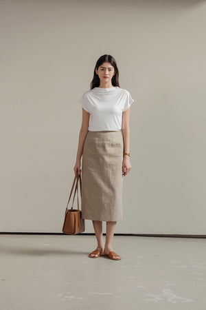 Lila Linen Midi Skirt