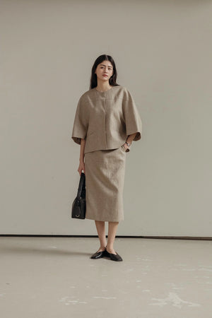 Lila Linen Midi Skirt