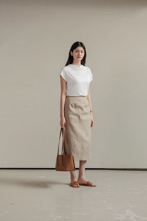 Lila Linen Midi Skirt