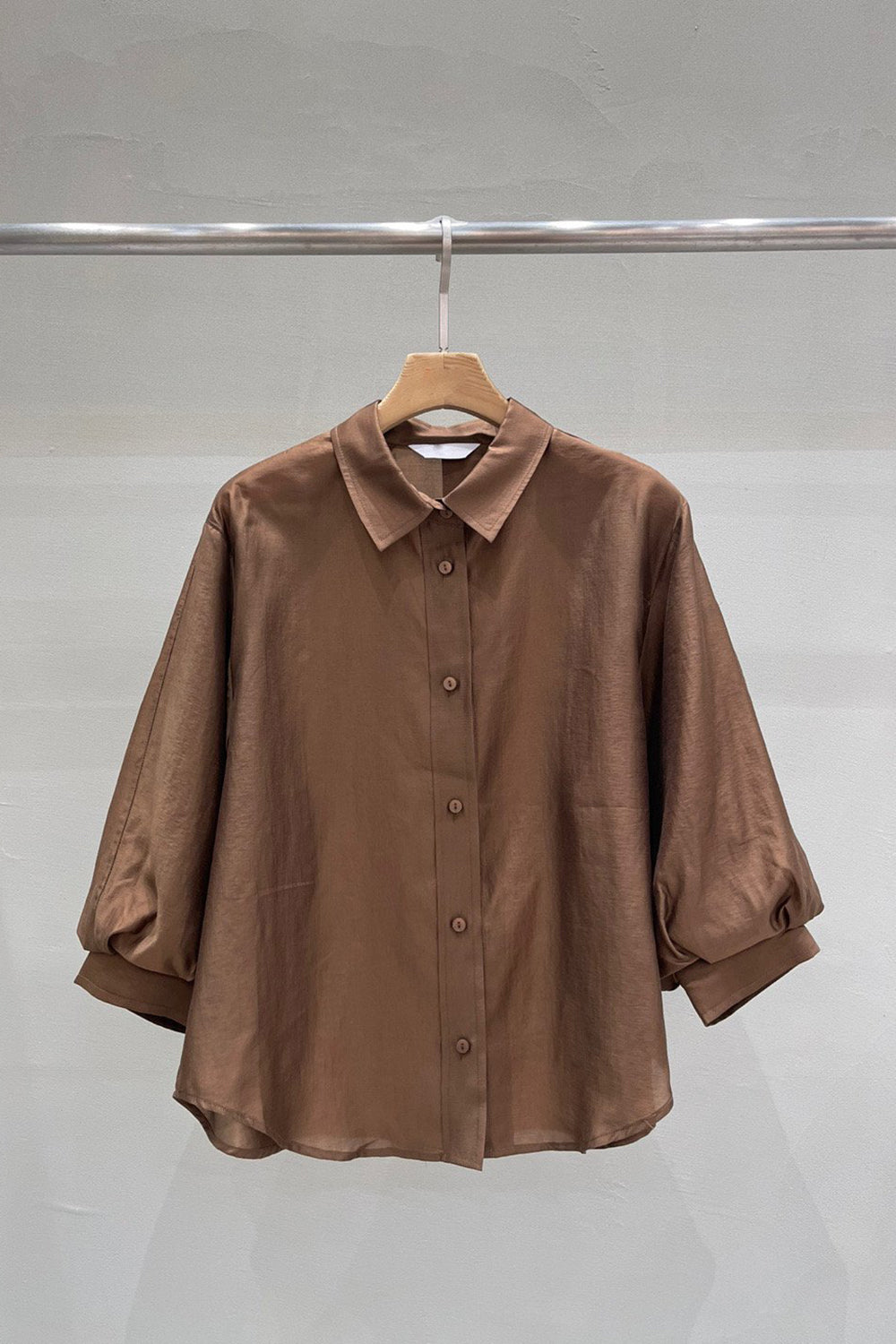 Blouson Sleeve Button-Up Shirt