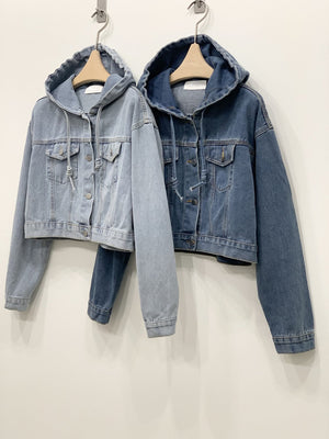 Hooded Denim Shirt Jacket