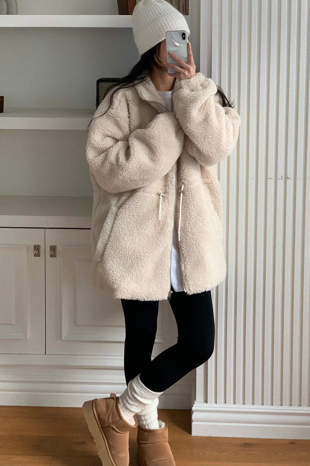 Sherpa jacket petite top