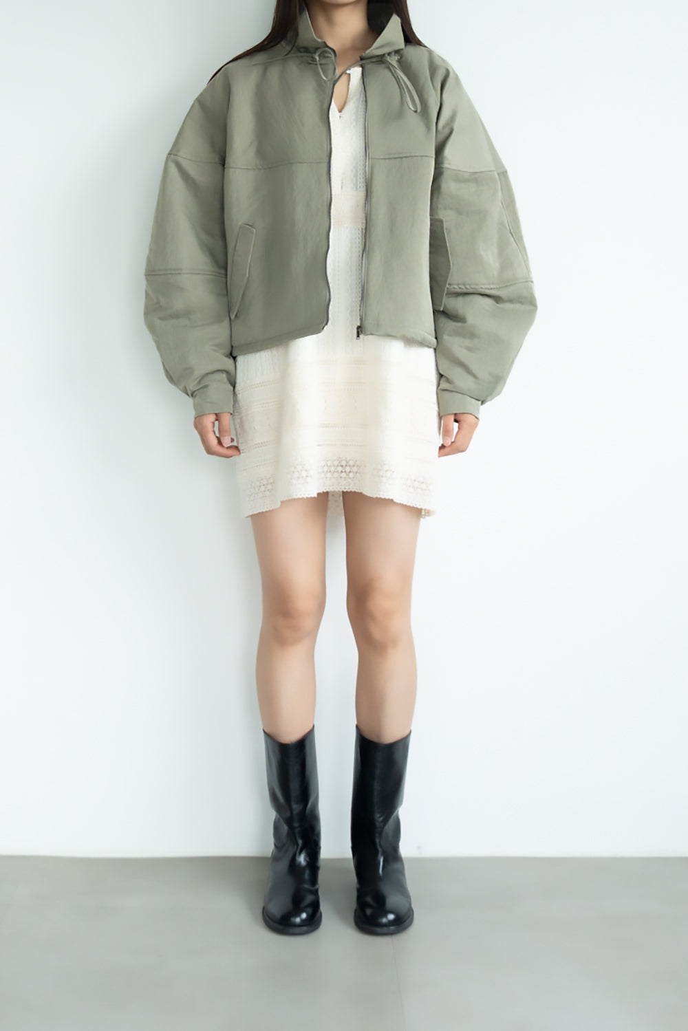 Balloon Sleeve Blouson Jacket