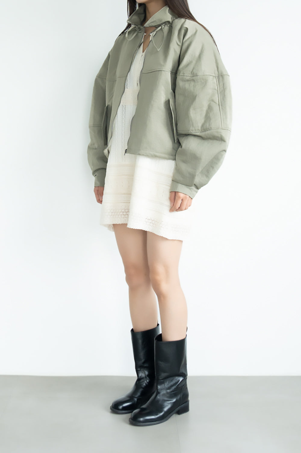 Balloon Sleeve Blouson Jacket