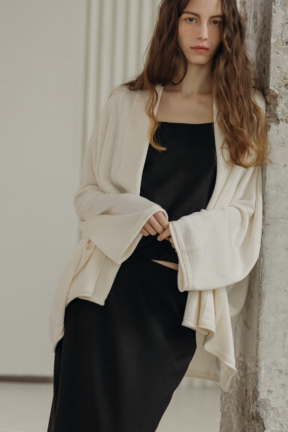 Cashmere Blend Open Cardigan
