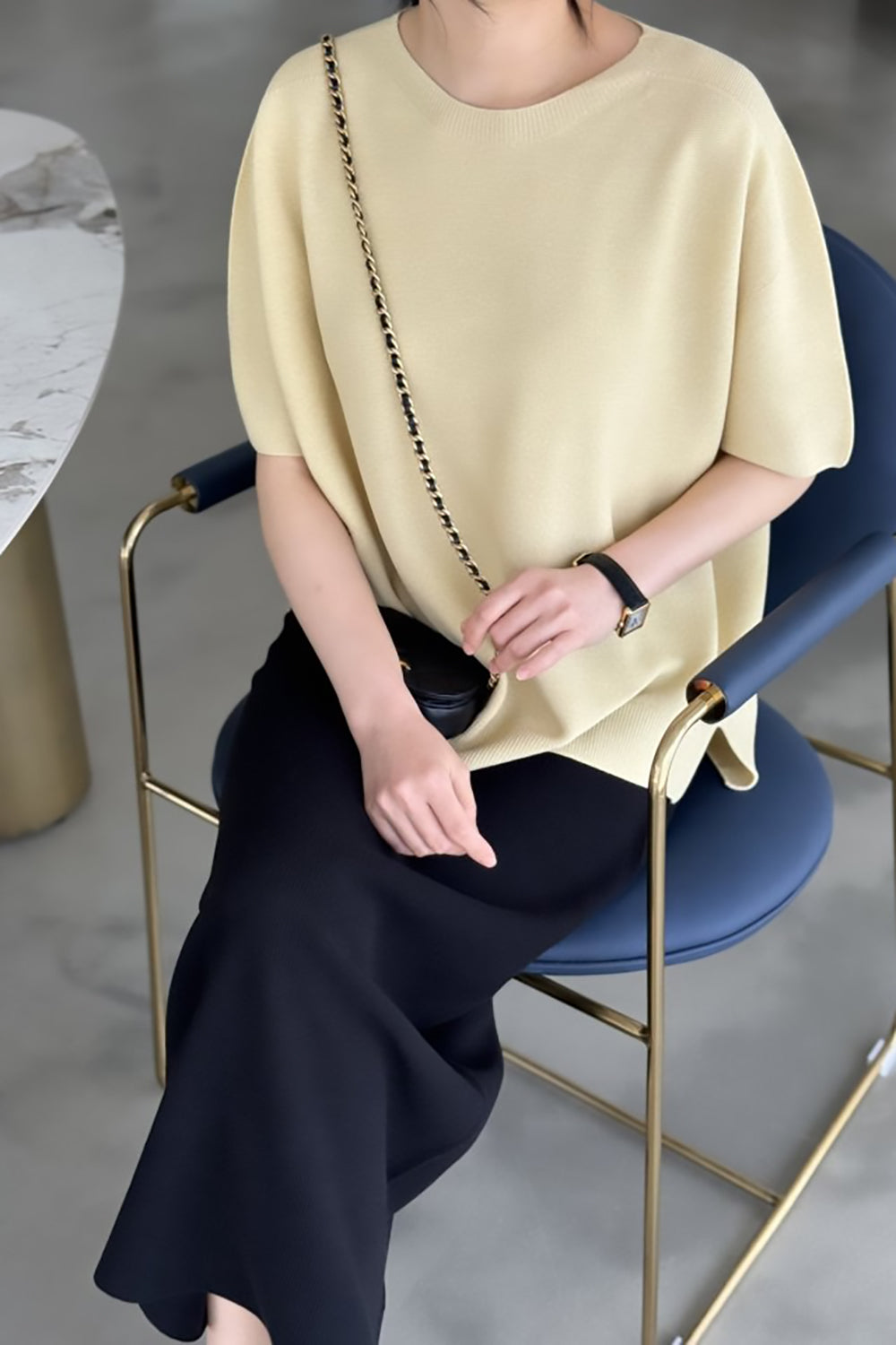 Zoe Linen Blend Knit Top