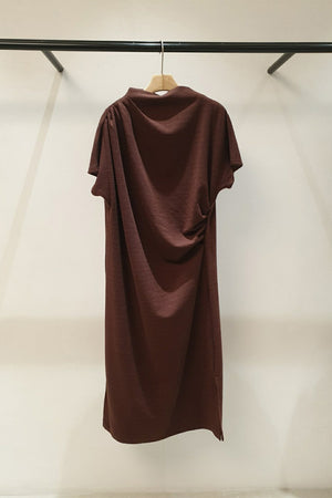 Drape Sweater Knit  Midi Dress