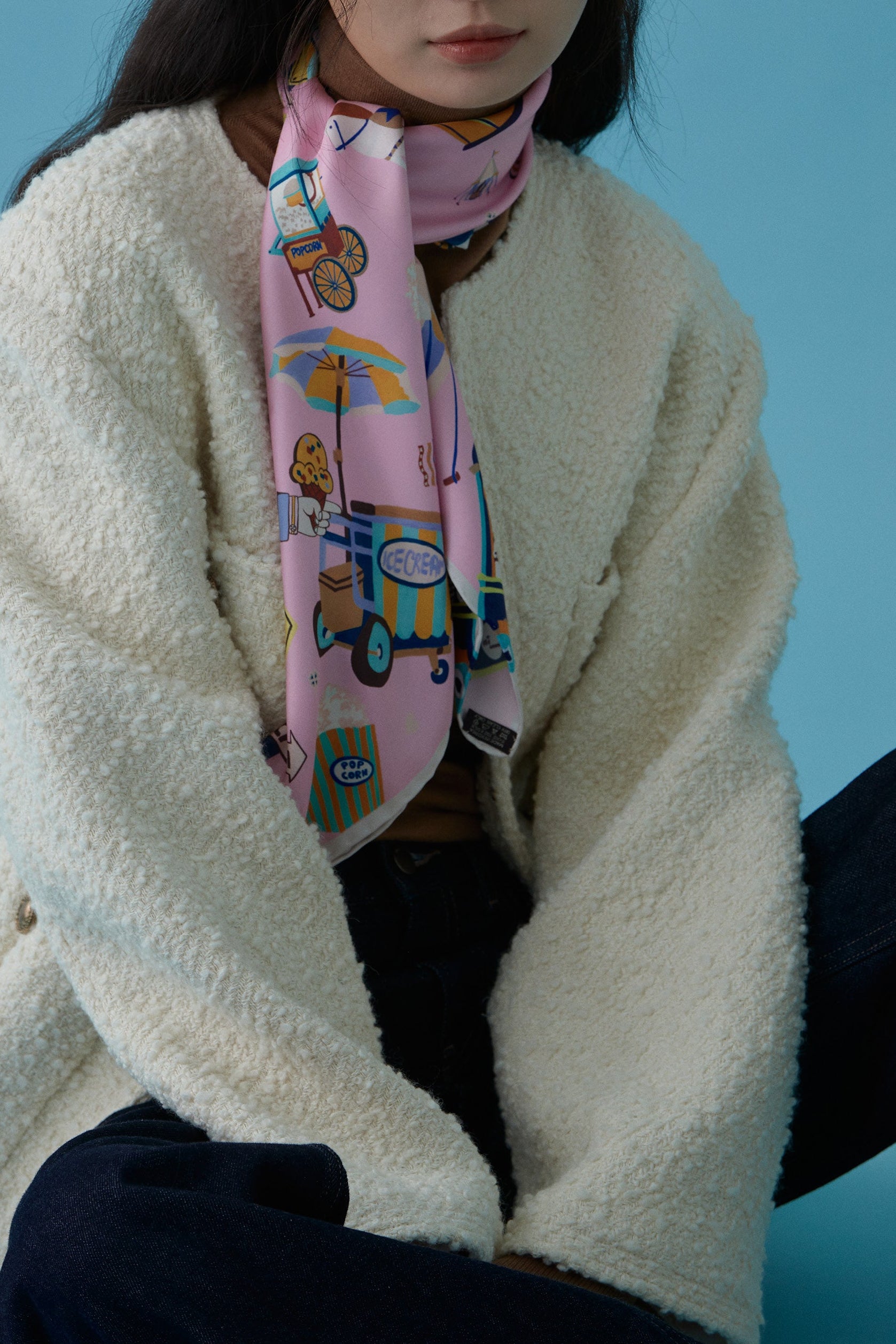 F??te Square Silk Scarf