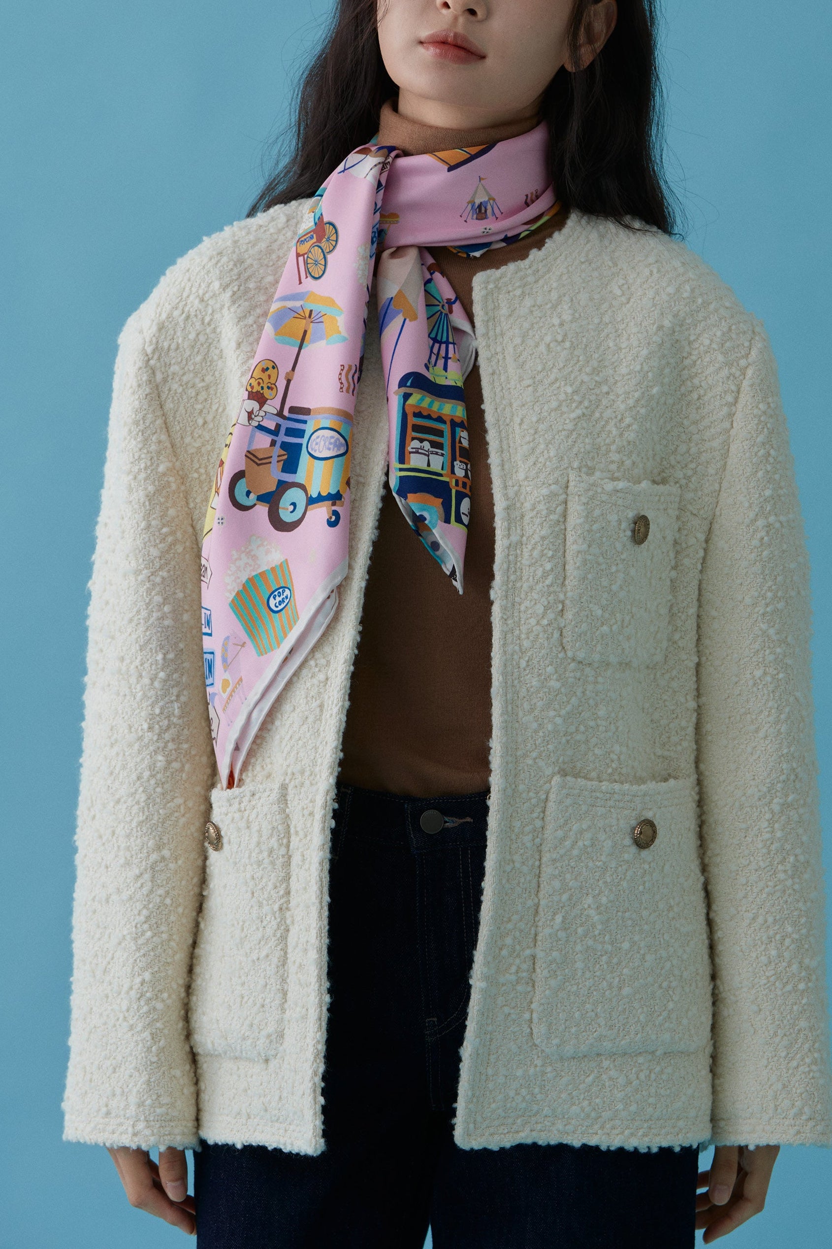 F??te Square Silk Scarf