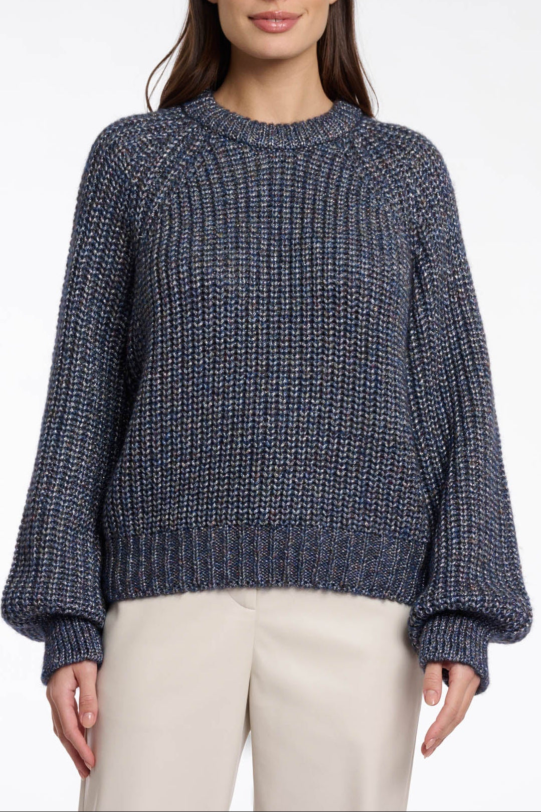 Metallic Raglan Sleeve Sweater