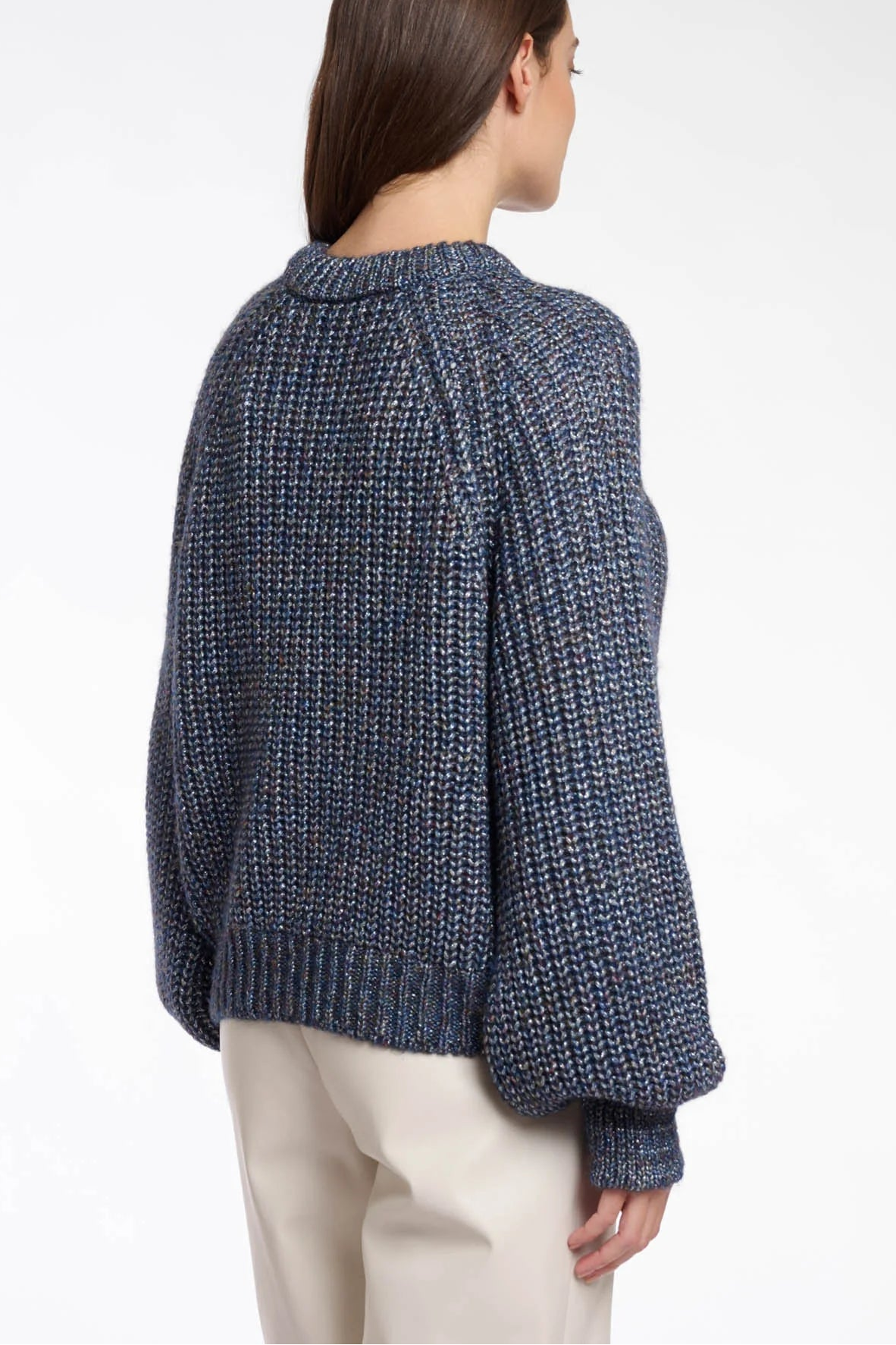 Metallic Raglan Sleeve Sweater