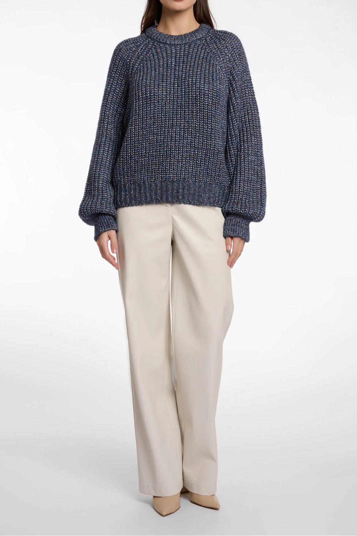 Metallic Raglan Sleeve Sweater