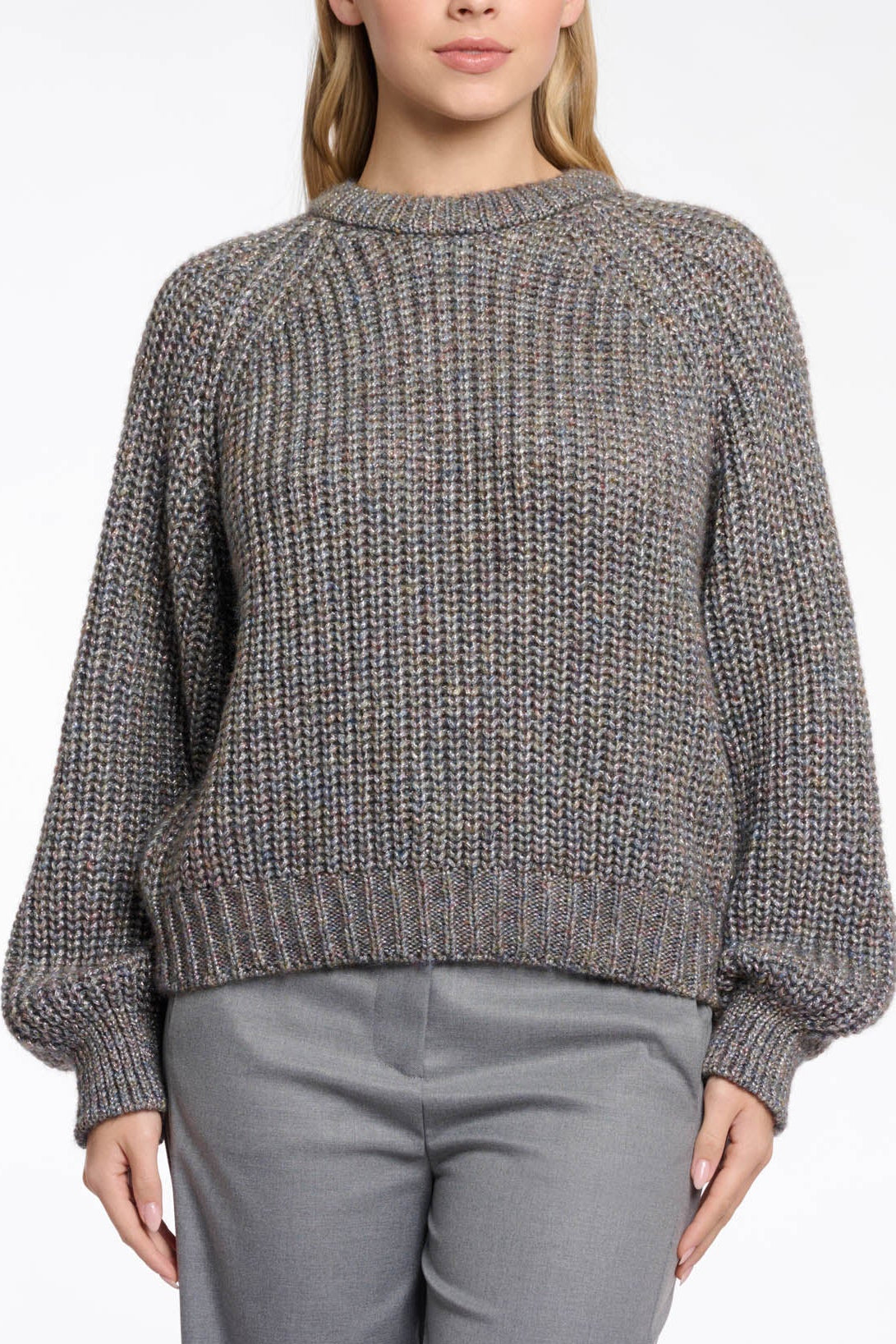 Metallic Raglan Sleeve Sweater