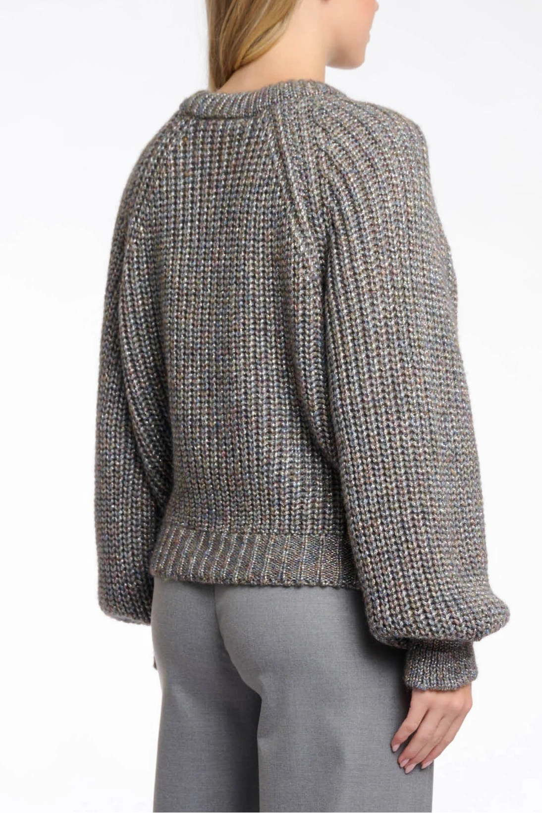 Metallic Raglan Sleeve Sweater