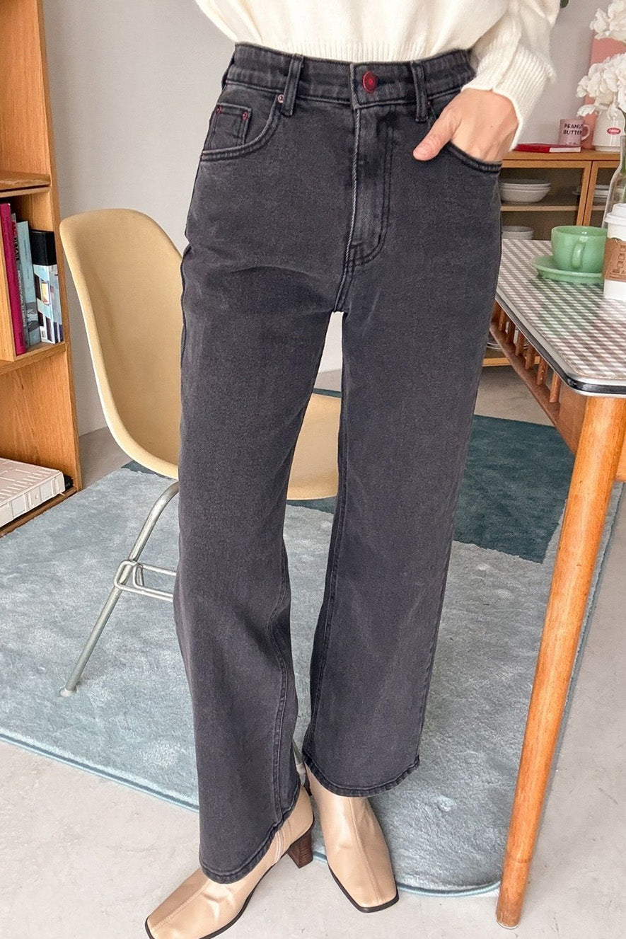 Fleece Lined Wide Fit Jeans 