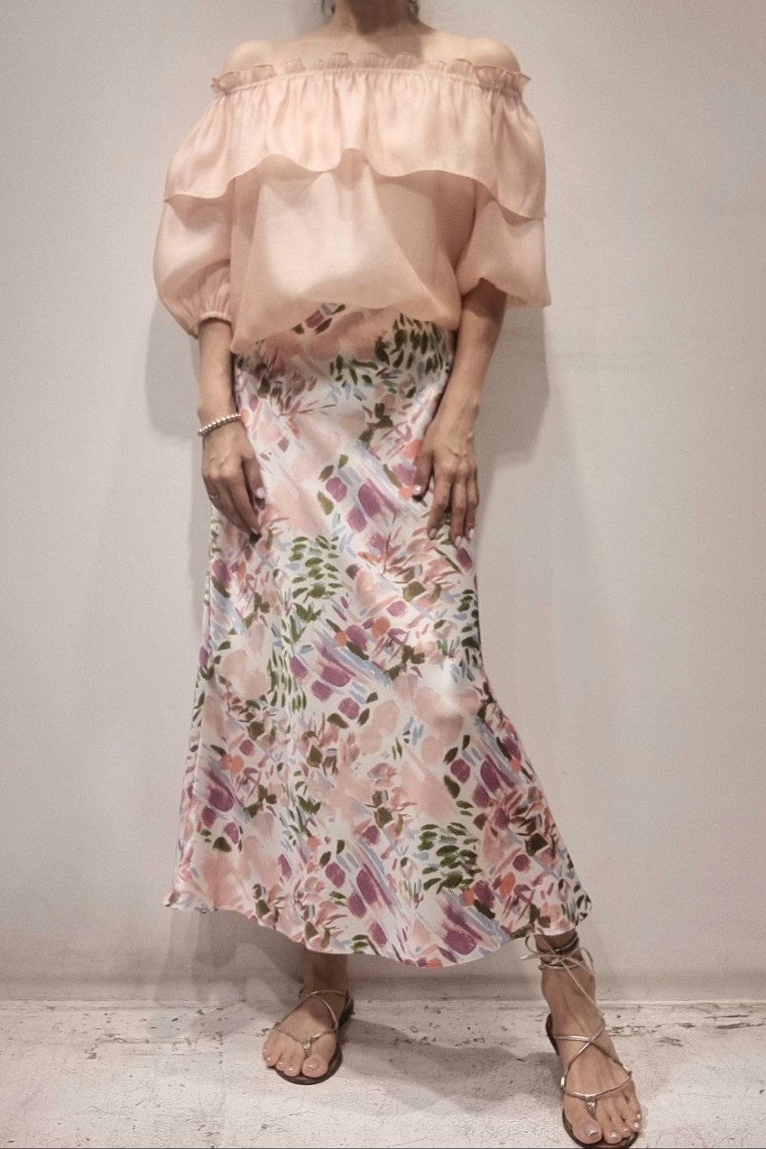 Floral print maxi skirt 
